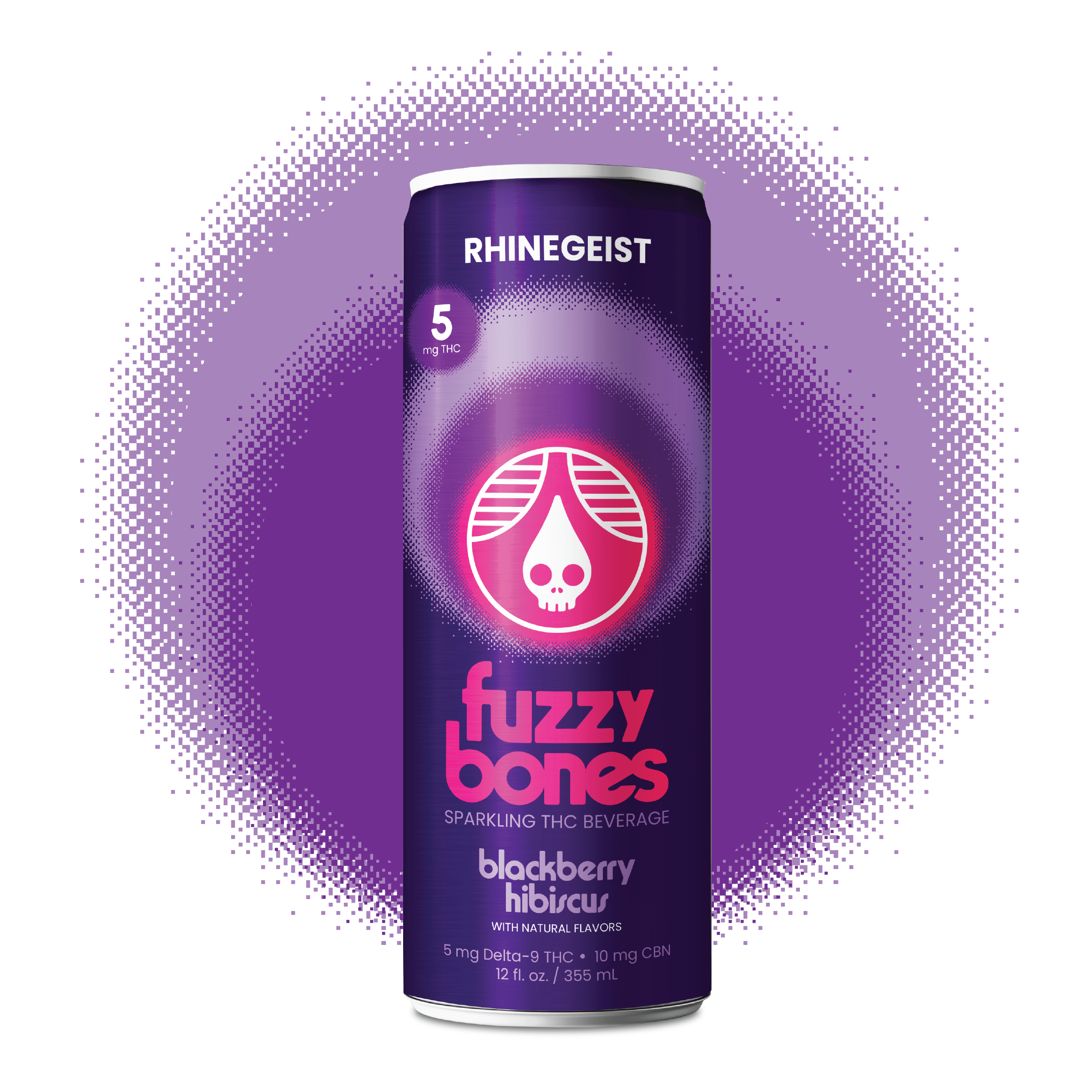 Blackberry Hibiscus Sparkling 5mg or 10mg THC Drink | Fuzzy Bones