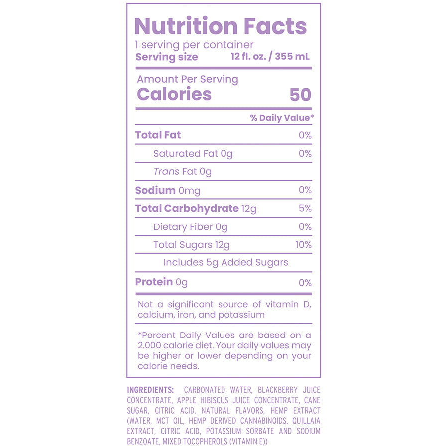 Blackberry Hibiscus Sparkling 5mg or 10mg THC Drink | Fuzzy Bones